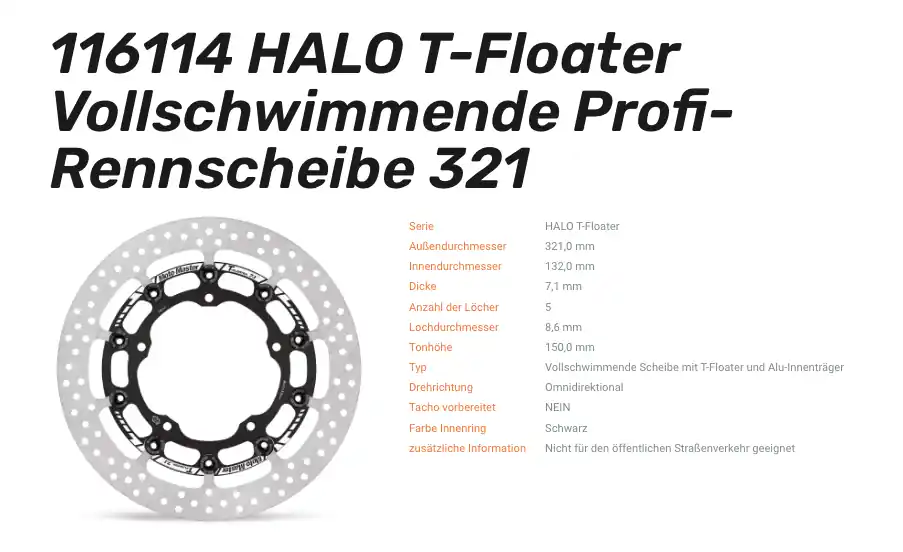 Kostenfreie Lieferung Moto-Master schwimmende Profi-Rennscheibe Halo T-Floater passend für Yamaha - 116114
