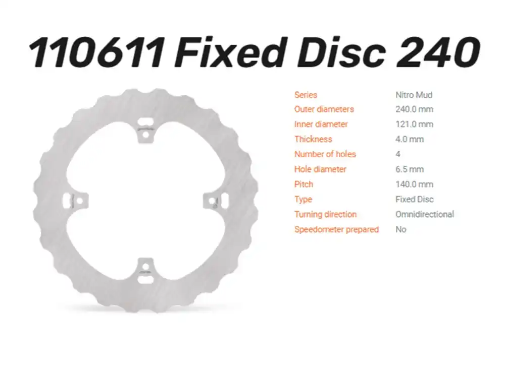 Kostenfreie Lieferung Moto-Master Bremsscheibe Nitro Mud hinten passend für Honda - 110611