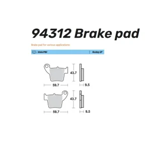 Moto-Master Bremsbelag hinten Sinter Pro Racing GP für MotoMaster-Bremszange - 94312 Kostenloser Rückversand