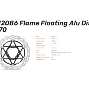 Neue Ware Moto-Master Bremsscheibe vorn Flame Floating Alu Disc 270 passend für TM Racing - 112086