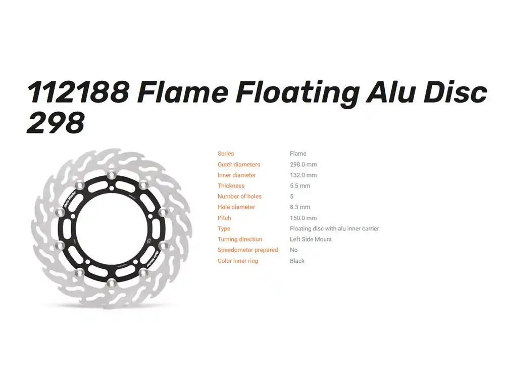 Moto-Master Bremsscheibe Floating-Alu Flame-Racing-Serie vorne passend für Yamaha - 112188 Top-Seller