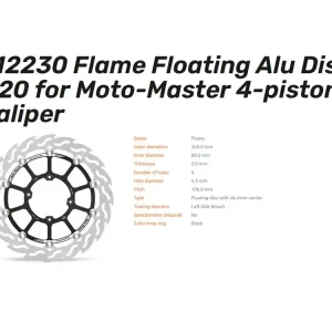 Solange Der Vorrat Reicht Moto-Master Bremsscheibe Floating Flame-Racing vorn passend für Honda - 112230