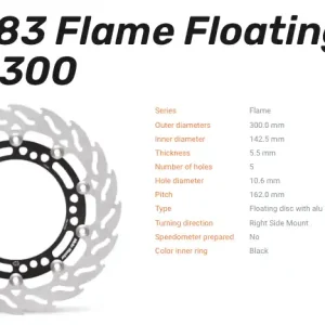 Moto-Master Bremsscheibe Floating Flame-Racing vorn passend für Kawasaki - 112283 112282 Neue Ware