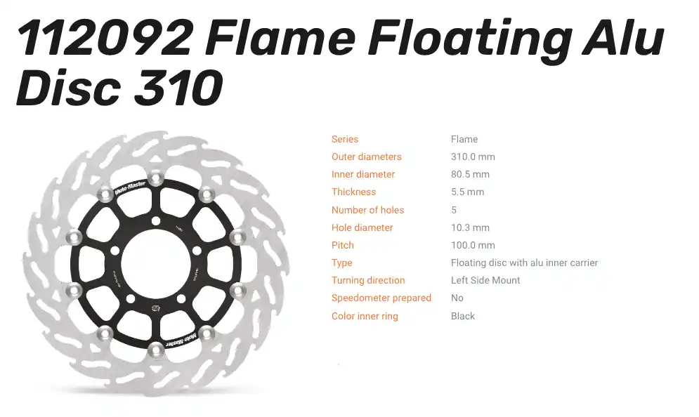 Moto-Master Bremsscheibe Floating-Alu Flame-Racing-Serie passend für Kawasaki - 112092 Ausverkauf