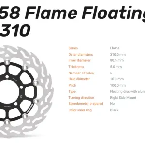 Meistverkauft Moto-Master Bremsscheibe Flame Floating Alu-Disc vorne passend für Kawasaki - 112058 112057