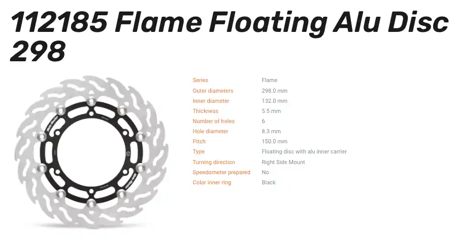 Moto-Master Bremsscheibe Floating-Alu Flame-Racing-Serie vorne passend für Yamaha - 112185 Markenware