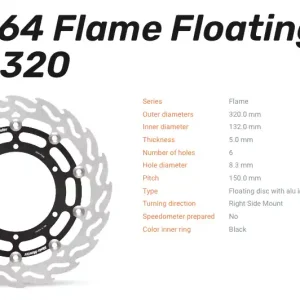 Echt Moto-Master Bremsscheibe Flame Floating Alu-Disc vorne passend für Yamaha - 112064