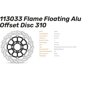 Moto-Master Bremsscheibe Flame Floating-Alu Disc Offset passend für Honda CBR 900 Fireblade SC33 - 1 Heißes Angebot