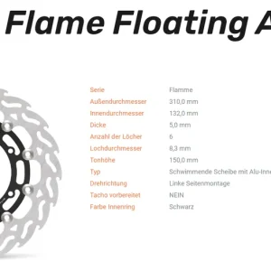 Moto-Master Bremsscheibe Floating-Alu Offset Halo-Serie passend für Yamaha - 112070 Super-Preis