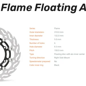 Preis Gesenkt Moto-Master Bremsscheibe Flame Floating Alu-Disc vorne passend für Yamaha - 112071