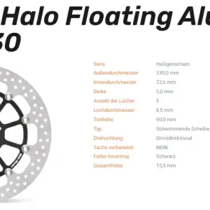 Gratis Versand Moto-Master Bremsscheibe Floating-Alu Offset Halo-Serie passend für Ducati - 113167