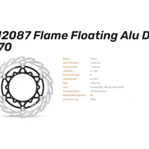Ausverkauf Moto-Master Bremsscheibe vorn Flame Floating Alu Disc 270 - 112087