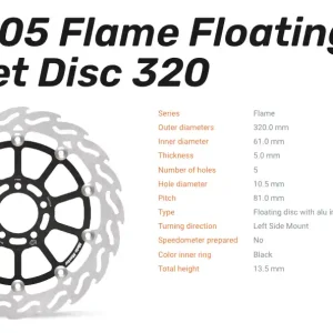 Expressversand Moto-Master Bremsscheibe Floating-Alu Offset Flame-Serie passend für Kawasaki - 113005
