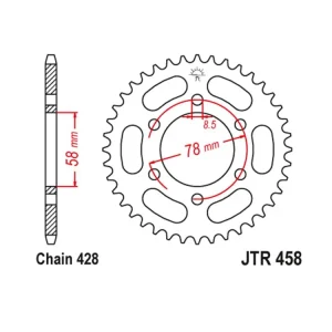 Kettenrad Stahl 36 37 38 40 Zähne (428) passend auf Kawasaki KH 100 / KH 125 Preisknaller
