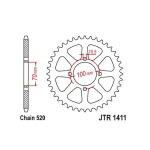 Must-Have Kettenrad Stahl 50 Zähne - (520) passend für Kawasaki KLT