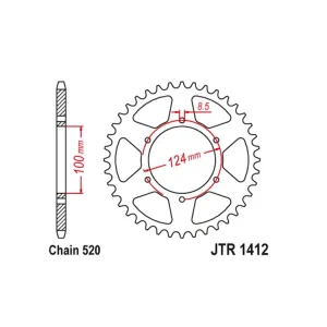 Kostenloser Versand Kettenrad Stahl 37 Zähne - (520) passend für Kawasaki KXT 250