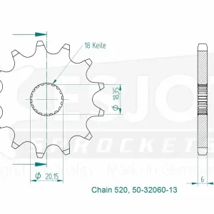 Expressversand Kettenritzel 13 15 Zähne (520) passend für Aprilia MX125 MX250 ETX 125