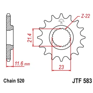 Ausverkauf Kettenritzel Stahl 13 14 15 Zähne (520) passend für Yamaha TT250R Bj 93 bis 04