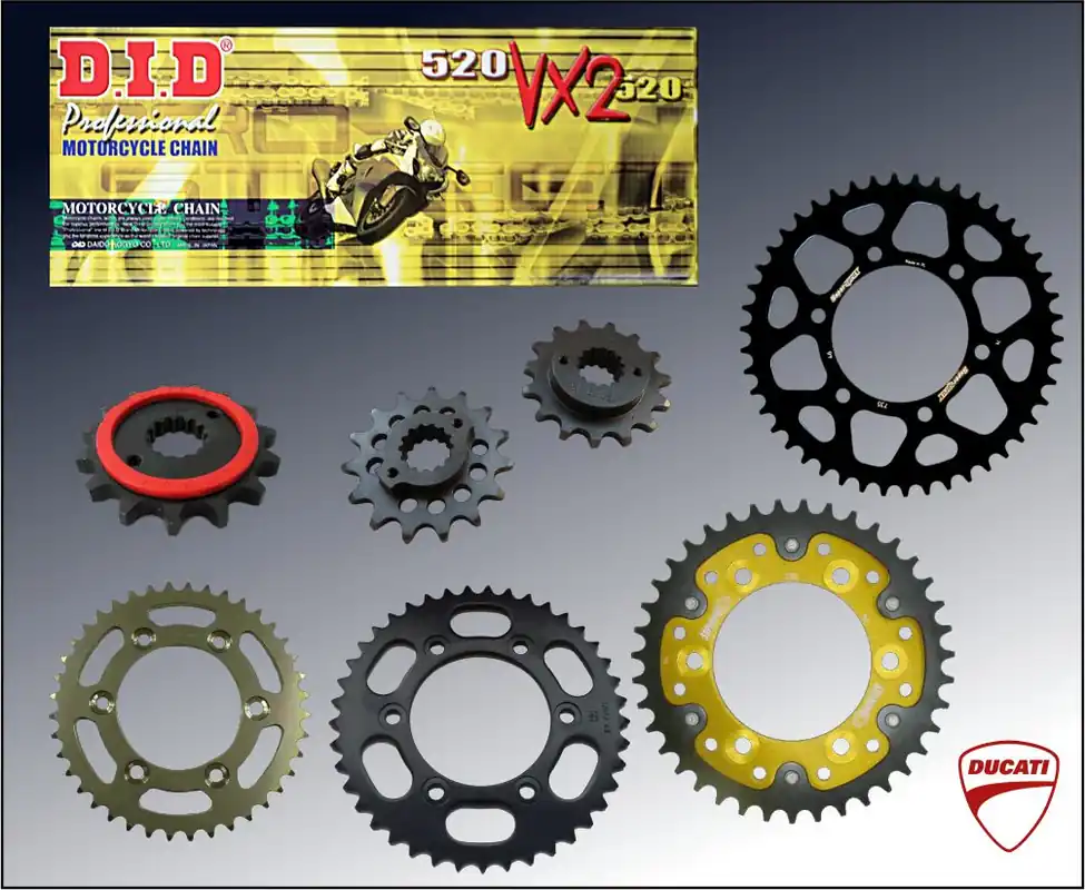 Abverkauf DID Kettensatz passend für Ducati 851 Sport Bj 88 mit DID520VX3 Kette
