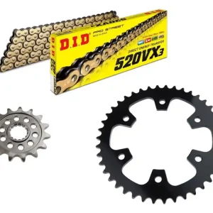 Geprüft DID Kettensatz passend für Royal Enfield 350 Bullet ABS (Bj.23-) DID520 Kette