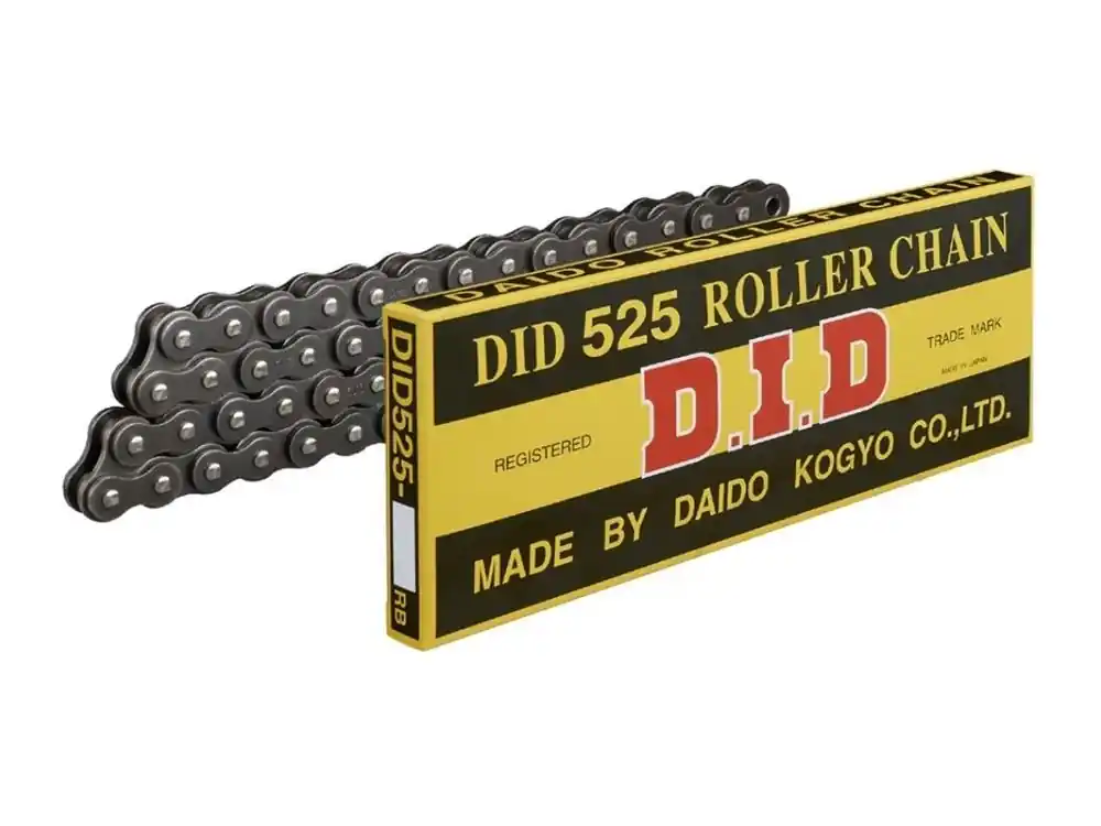 Billig Kette Motorrad DID525 Standardkette 104 Glieder offen mit Clipschloss