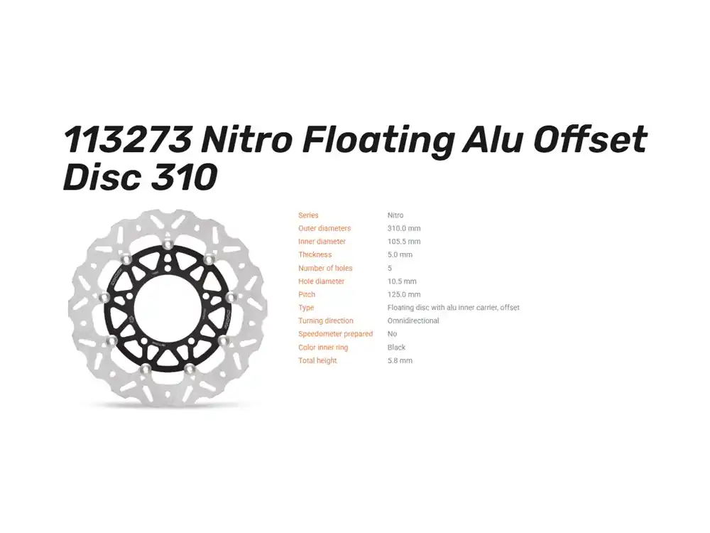 Nur Heute Moto-Master Bremsscheibe Nitro vorn passend für Honda CB 650 R / CBR 650 R Ab 2019 - 113273