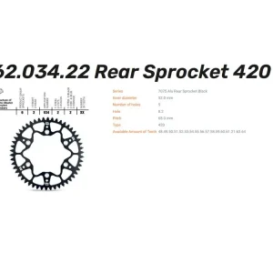 Kettenrad passend für SurRon Lightbee / LBX / L1E / Youth Alu 48 bis 64 Zähne (420) Markenware
