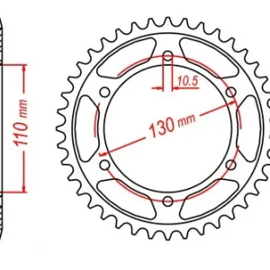 Billig Kettenrad Stealth 46 Zähne - (530) schwarz RST-479 passend auf Yamaha FZ6 Fazer YZF-R6 RJ05 RJ09 YZF