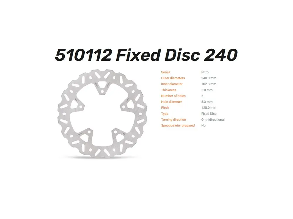 Zertifiziert Moto-Master Bremsscheibe Nitro hinten passend für Aprilia Dorsoduro / Shiver - 510112