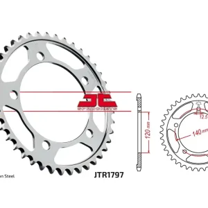 Kettenrad Stahl JT 41 43 Zähne - (530) passend für Suzuki GSX1400 silber Begrenztes Angebot