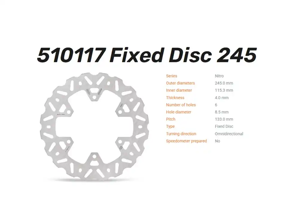 Garantierte Lieferung Moto-Master Bremsscheibe Nitro hinten passend für Ducati Monster Scrambler Panigale - 510117