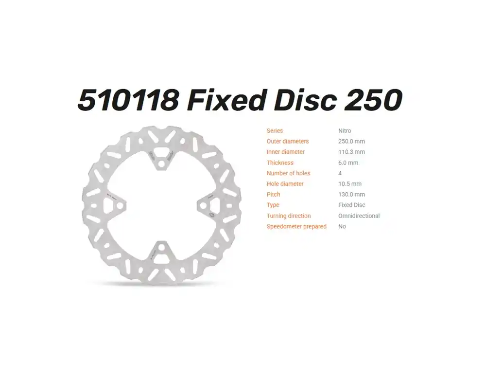 Bestpreis Moto-Master Bremsscheibe Nitro 250 hinten passend für Kawasaki 510118