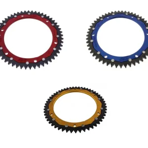 Kettenrad ZF Dual 51 53 57 Zähne - (428) gold blau rot passend für Yamaha WR125 X / WR125 R / TDR 12 Must-Have