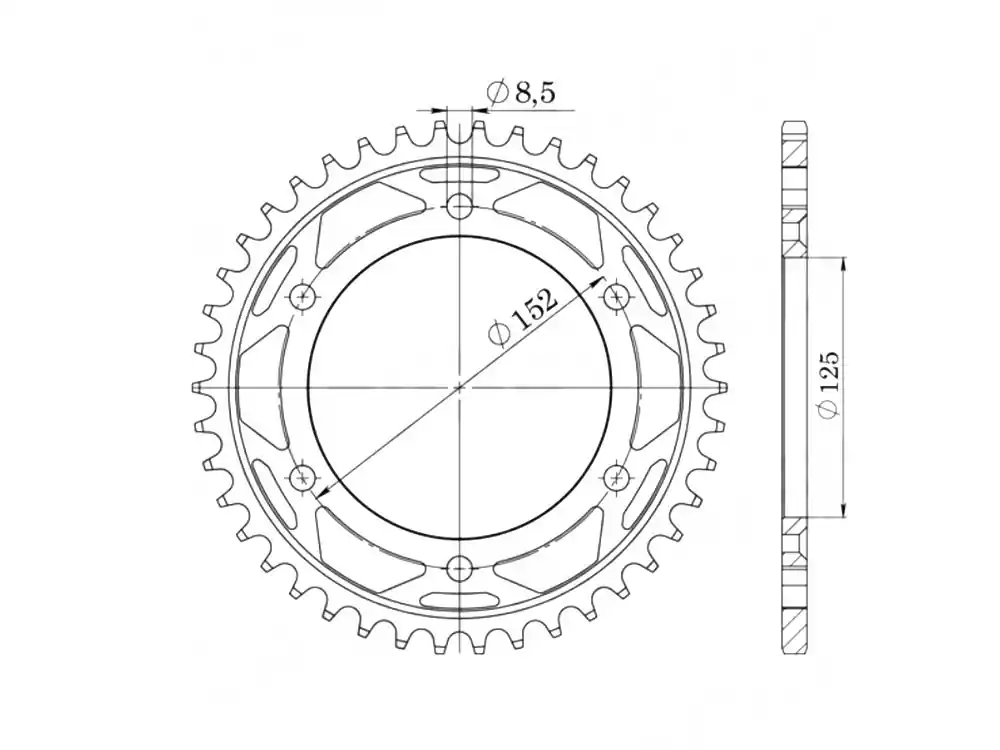 Gratis Versand Kettenrad Stahl 48 Zähne passend für Beta RR Modelle ab 2013 (Teilung 520)