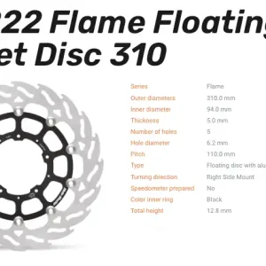 Moto-Master Bremsscheibe Flame Floating-Alu Disc Offset vorne passend für Honda - 113222 Sale