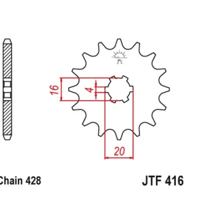Jetzt Kaufen Kettenritzel 13 bis 15 Zähne (428) passend für Suzuki RM, TS, GT / Yamaha YZ, TY, RD, RS, DT
