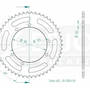 Kettenrad Stahl 50 56 Zähne (420) passend für Suzuki RMX 50 (Bj.96-03) Angebot