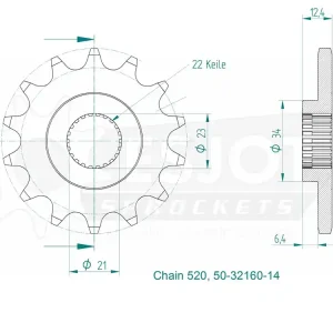 Finale Aktion Kettenritzel 13 bis 15 Zähne (520) passend für Yamaha YFM 250 R Raptor