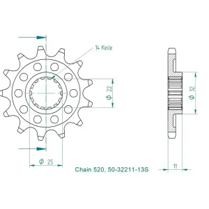 Kettenritzel 12 13 14 Zähne (520) passend für Ducati Desmo 450 MX Abverkauf