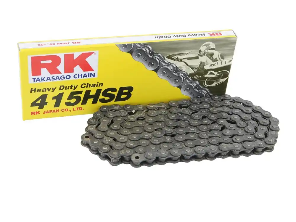 Motorradkette RK 415 HSB Kette silbergrau 94 Glieder offen mit Clipschloss Top-Angebot