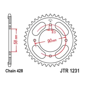 Aktuell Kettenrad Stahl 35 36 Zähne (428) passend für Honda C 125 Super Cup Umbau 428