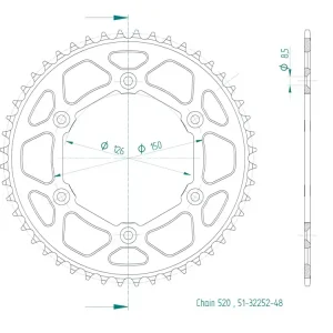 Neu Kettenrad Aluminium SC 48 49 50 51 52 53 Zähne (520) passend für Stark Varg MX EX