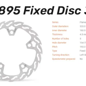 Kracherpreis Moto-Master feste Bremsscheibe Flame vorn links passend für Harley Davidson - 110895