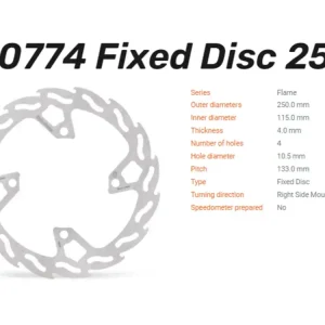 Moto-Master Bremsscheibe Flame hinten passend für Bimota BX 450 / Kawasaki KX 250 / 450 - 110774 Echt