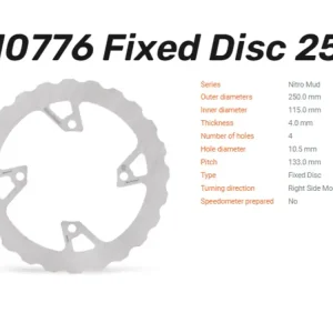 Moto-Master Bremsscheibe Nito Mud hinten passend für Bimota BX 450 / Kawasaki KX 250 / 450 - 110776 Begrenztes Angebot