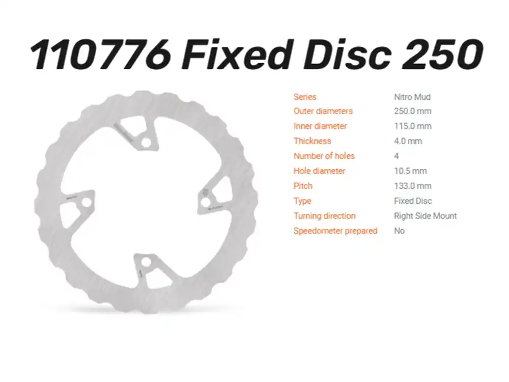 Moto-Master Bremsscheibe Nito Mud hinten passend für Bimota BX 450 / Kawasaki KX 250 / 450 - 110776 Begrenztes Angebot