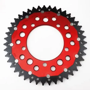 Abverkauf Kettenrad ZF-Dual 43 rot gold Zähne passend für Aprilia RS 660 / Tuono 660 / Tuono RS 457 (Teilung 5