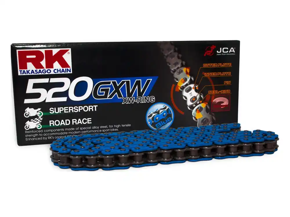 Gratis Versand Kettensatz passend für Yamaha WR 450 F (Bj.24-) 520 Kette blau