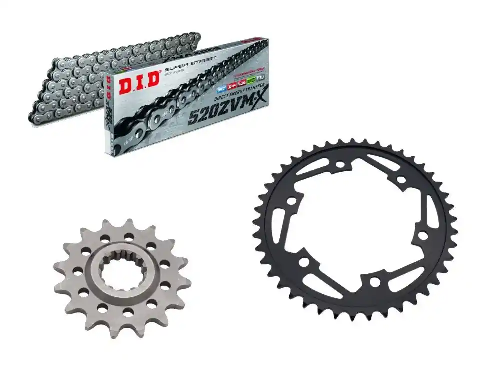 Sichere Zahlung DID Kettensatz passend für Yamaha MT07 (Bj.25-) DID520 Kette