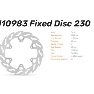 Moto-Master Bremsscheibe hinten Flame passend für Triumph Scrambler 400 X / Speed 400 - 110983 Markenware